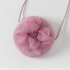 Dave&Bella Toddler Girls Summer Grey Purple Mesh Flutter Sleeve Dress (wallet bag)