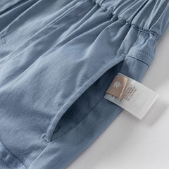 Dave&Bella Kids Boys Summer Blue Plaid College-style Shirt Short Sets