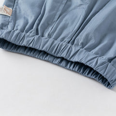 Dave&Bella Kids Boys Summer Blue Plaid College-style Shirt Short Sets