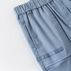 Dave&Bella Kids Boys Summer Blue Plaid College-style Shirt Short Sets