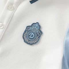 Dave&Bella Kids Boys Summer Leisure Blue Antimicrobial Coolness Polos Short Pant Sets