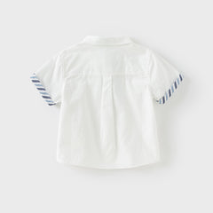 Dave&Bella Kids Boys Summer Cotton Formal White Shirt Top