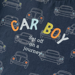 Dave&Bella Toddler Boys Summer Fashion Navy Blue Lightweight Cotton T-shirt Tops