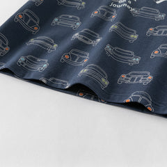 Dave&Bella Toddler Boys Summer Fashion Navy Blue Lightweight Cotton T-shirt Tops