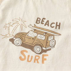 Dave&Bella Toddler Boys Summer Cotton Warm Apricot T-shirt Short Pant Sets