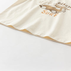 Dave&Bella Toddler Boys Summer Cotton Warm Apricot T-shirt Short Pant Sets