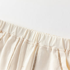 Dave&Bella Toddler Boys Summer Cotton Warm Apricot T-shirt Short Pant Sets