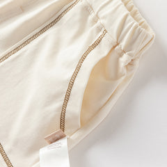 Dave&Bella Toddler Boys Summer Cotton Warm Apricot T-shirt Short Pant Sets