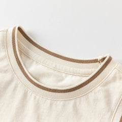 Dave&Bella Toddler Boys Summer Cotton Warm Apricot T-shirt Short Pant Sets