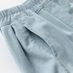 Dave&Bella Toddler Boys Summer Daily Denim Blue Versatile Loose Pants