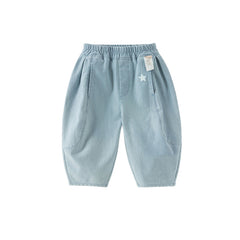 Dave&Bella Toddler Boys Summer Daily Denim Blue Versatile Loose Pants