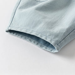 Dave&Bella Toddler Boys Summer Daily Denim Blue Versatile Loose Pants