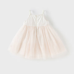 Dave&Bella Girls Summer Pink Mesh Flower Halter Dress