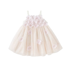 Dave&Bella Girls Summer Pink Mesh Flower Halter Dress