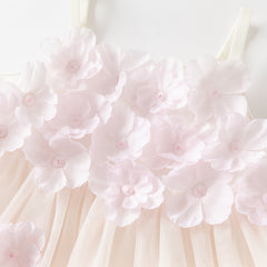 Dave&Bella Girls Summer Pink Mesh Flower Halter Dress