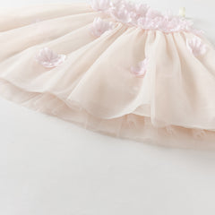 Dave&Bella Girls Summer Pink Mesh Flower Halter Dress