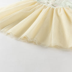 Dave&Bella Kids Girls Summer Classic Lotus Embroidered Chinese-style Mesh Dress