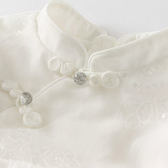 Dave&Bella Toddler Girls Summer Adorable Beige Chinese-style A-line Mesh Dress