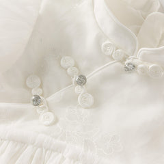 Dave&Bella Toddler Girls Summer Adorable Beige Chinese-style A-line Mesh Dress