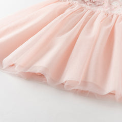 Dave&Bella Toddler Girls Summer Sweet Pink Chinese-style Floral A-line Party Mesh Dress