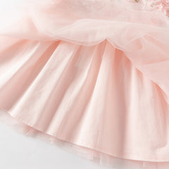 Dave&Bella Toddler Girls Summer Sweet Pink Chinese-style Floral A-line Party Mesh Dress