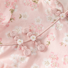 Dave&Bella Toddler Girls Summer Sweet Pink Chinese-style Floral A-line Party Mesh Dress