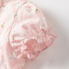 Dave&Bella Toddler Girls Summer Sweet Pink Chinese-style Floral A-line Party Mesh Dress