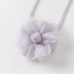 Dave&Bella Kids Girls Summer Pretty Sleeveless Grey Purple Flower Mesh Dress (wallet bag)