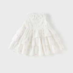 Dave&Bella Girls Summer Cotton Colored Dots Sleeveless Dress