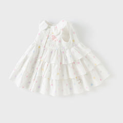 Dave&Bella Girls Summer Cotton Colored Dots Sleeveless Dress