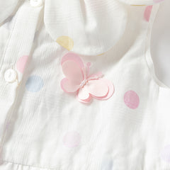 Dave&Bella Girls Summer Cotton Colored Dots Sleeveless Dress