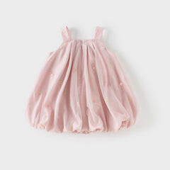 Dave&Bella Girls Summer Pink Tulle Mesh Sleeveless Princess Jellyfish Style Dress