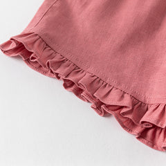 Dave&Bella Toddler Girls Summer Pink White Plaid Top Shorts Sets