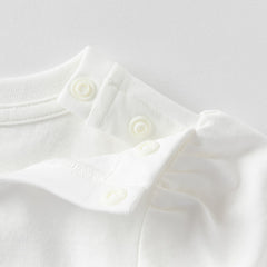 Dave&Bella Toddler Girls Summer Cute White Flower Print Breathable Cotton T-shirt Tops