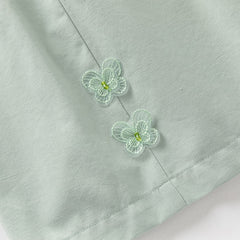 Dave&Bella Kids Girls Summer Green Floral Print Classic Chinese-style T-shirt Pant Sets