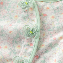Dave&Bella Baby Girls Summer Green Print Chinese-style Soft Rompers