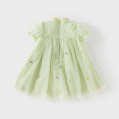 Dave&Bella Toddler Girls Summer Green Mesh Elegance Princess Dress (wallet bag)