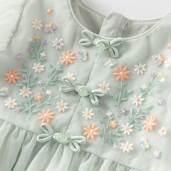 Dave&Bella Girls Summer Green Mesh Princess Dress