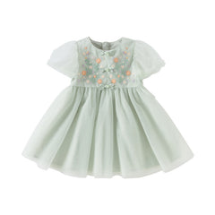 Dave&Bella Girls Summer Green Mesh Princess Dress