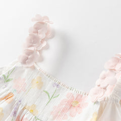 Dave&Bella Girls Summer Cotton Cute Floral Print Halter Dress