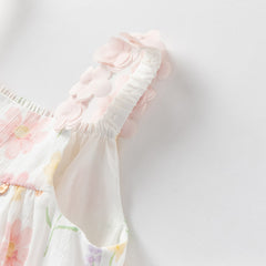 Dave&Bella Girls Summer Cotton Cute Floral Print Halter Dress