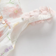 Dave&Bella Girls Summer Cotton Cute Floral Print Halter Dress