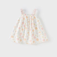 Dave&Bella Girls Summer Cotton Cute Floral Print Halter Dress