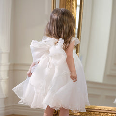 Dave&Bella Girls Summer Fantasy Mesh White Dress