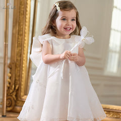 Dave&Bella Girls Summer Fantasy Mesh White Dress