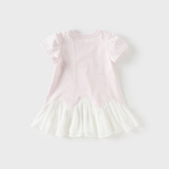 Dave&Bella Girls Summer Leisure Pink Classic Outdoor A-line Dress(wallet bag)