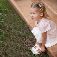 Dave&Bella Girls Summer Leisure Pink Classic Outdoor A-line Dress(wallet bag)