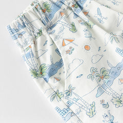 Dave&Bella Toddler Boys Summer Cotton Light Blue T-shirt Short Pant Sets