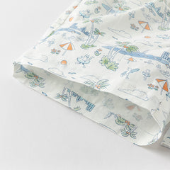 Dave&Bella Toddler Boys Summer Cotton Light Blue T-shirt Short Pant Sets