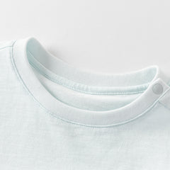 Dave&Bella Toddler Boys Summer Cotton Light Blue T-shirt Short Pant Sets